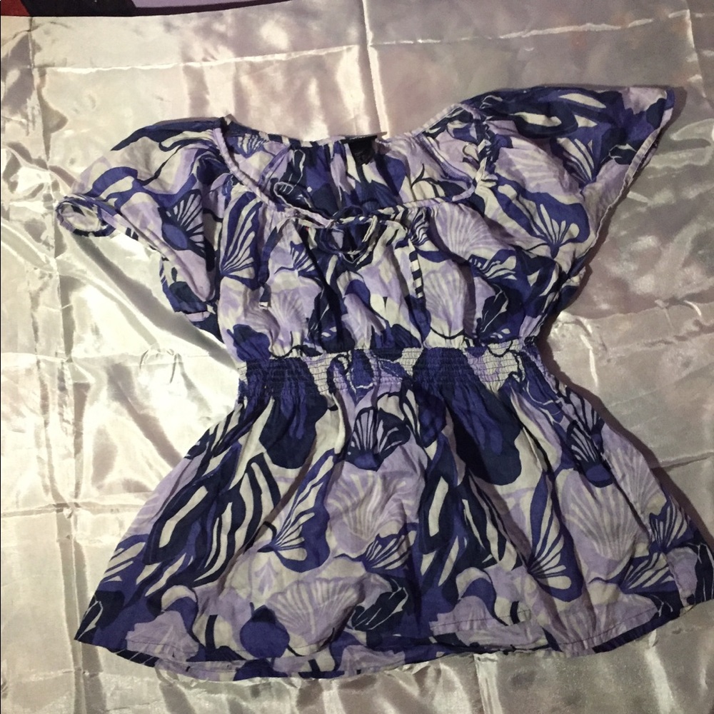 Blue and silver H&M blouse
